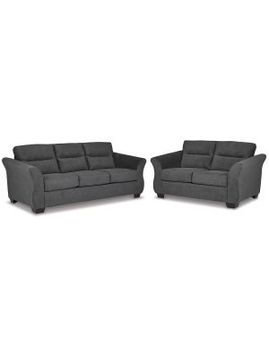 MIRAVEL SOFA & LOVESEAT GUNMETAL SET